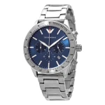 Armani Mario Quartz Kronograf Stållänk Blå