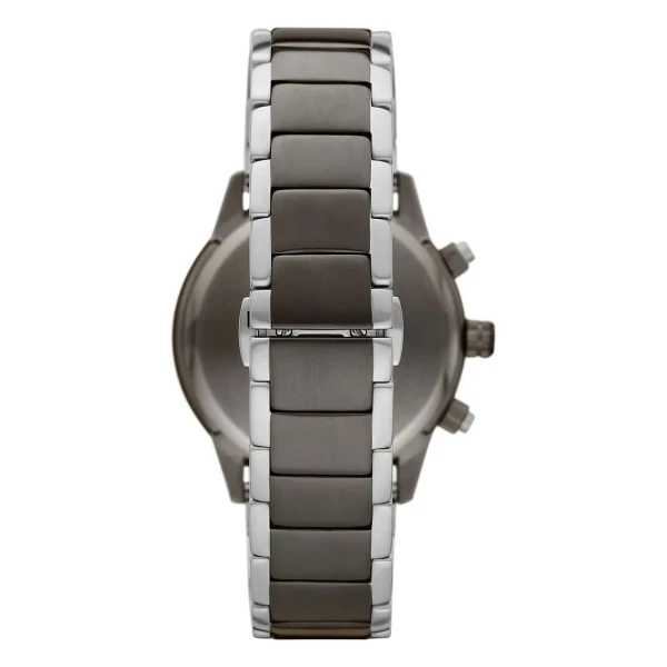 Armani Mario Quartz Kronograf Tvåfärgad Stållänk Grå