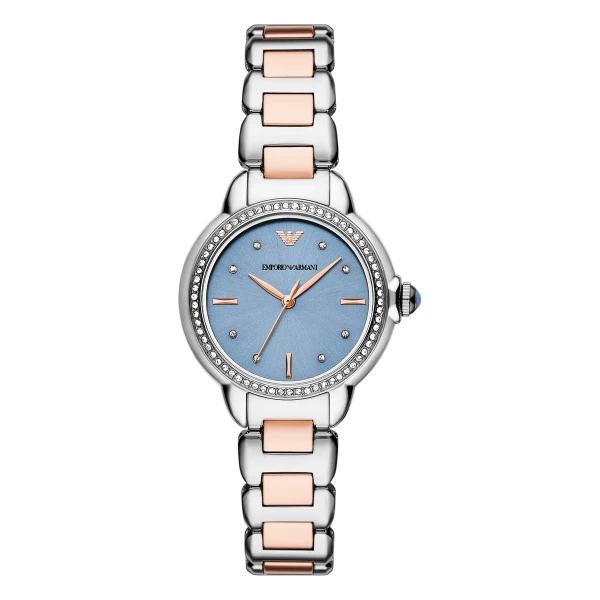 Armani Mia Quartz Tvåfärgad Stållänk Blå
