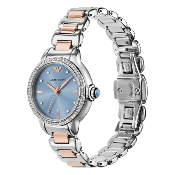 Armani Mia Quartz Tvåfärgad Stållänk Blå