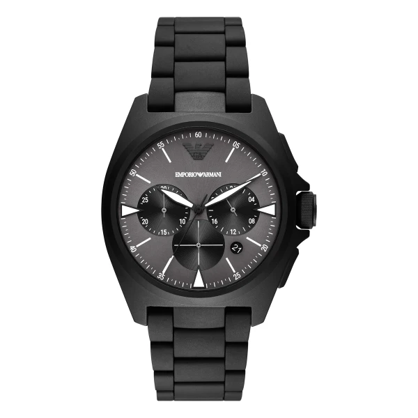 Armani Nicola Quartz Kronograf Svart Stållänk Grå