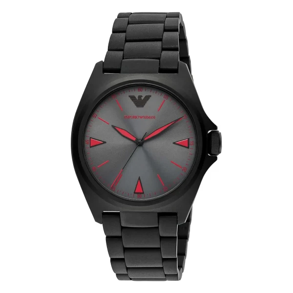 Armani Nicola Quartz Svart Stållänk Grå