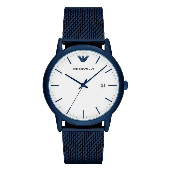 Armani Quartz Blå Boett Mesharmband Vit