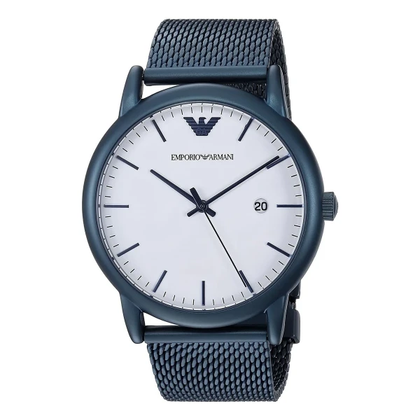 Armani Quartz Blå Boett Mesharmband Vit