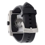 Armani Quartz Fyrkantig Gummiarmband Svart
