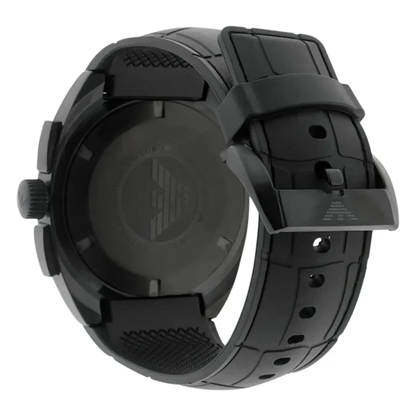 Armani Quartz Kronograf Arabiska Siffror Gummiarmband Svart
