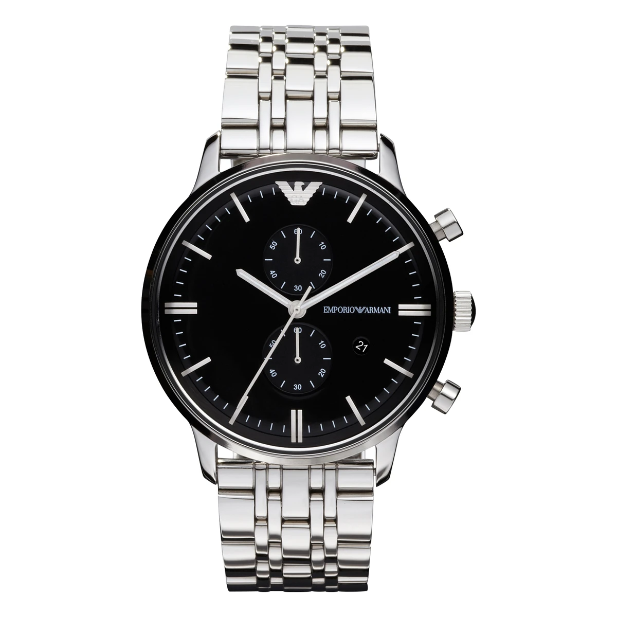 Armani Quartz Kronograf Datum Stållänk Svart Armani Quartz Kronograf Datum Stållänk Svart
