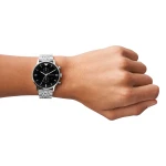 Armani Quartz Kronograf Datum Stållänk Svart