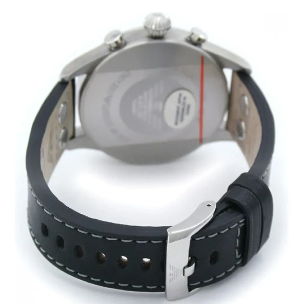 Armani Quartz Kronograf Läderarmband Vit