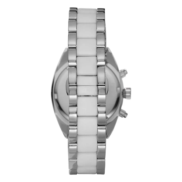 Armani Quartz Kronograf Stållänk Pärlemor