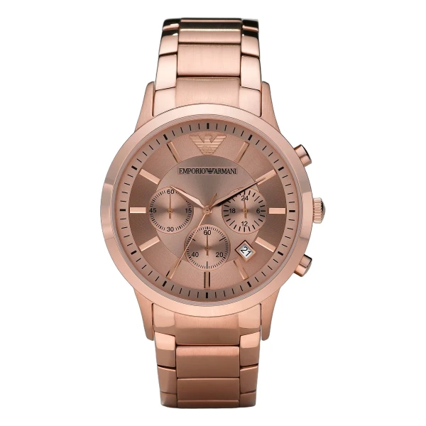Armani Quartz Kronograf Stållänk Roséguld