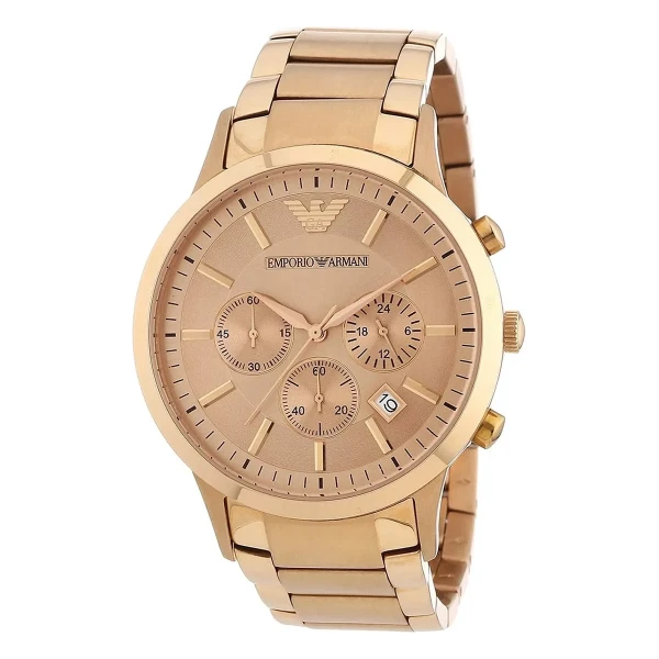 Armani Quartz Kronograf Stållänk Roséguld