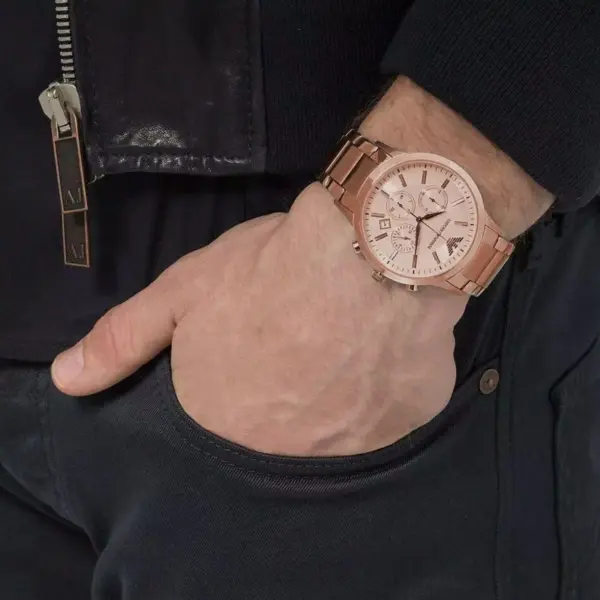 Armani Quartz Kronograf Stållänk Roséguld