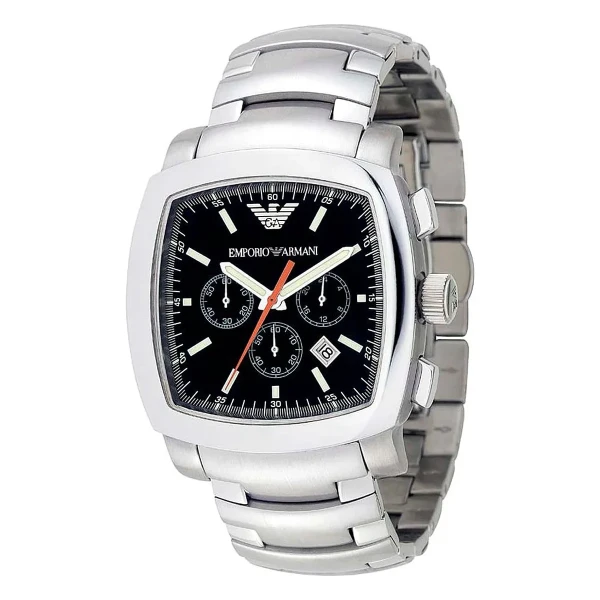 Armani Quartz Kronograf Stållänk Svart