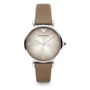 Armani Quartz Läderarmband Brun