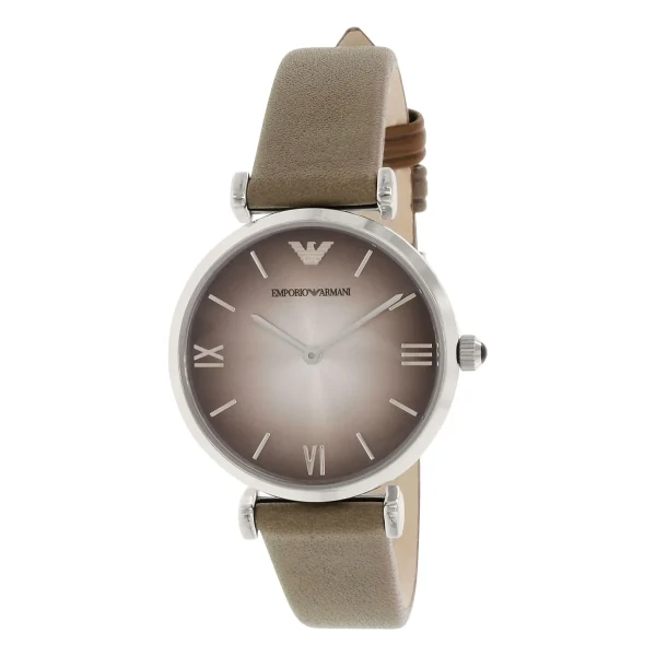 Armani Quartz Läderarmband Brun