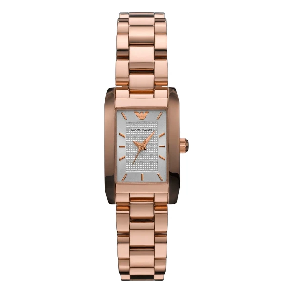 Armani Quartz Roséguldfärgad Stållänk Silver
