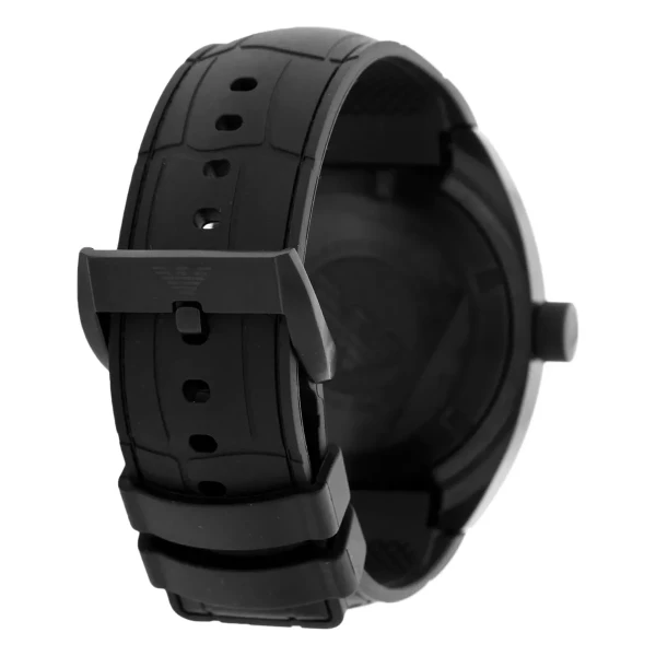 Armani Quartz Svart Boett Gummiarmband Svart
