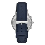 Armani Renato Quartz Kronograf Roséguldsdetaljer Läderarmband Blå