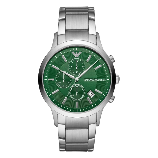 Armani Renato Quartz Kronograf Stållänk Grön