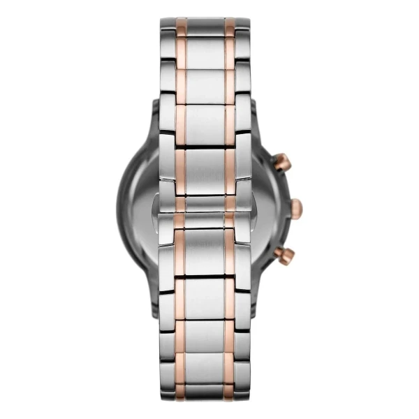 Armani Renato Quartz Kronograf Tvåfärgad Stållänk Blå