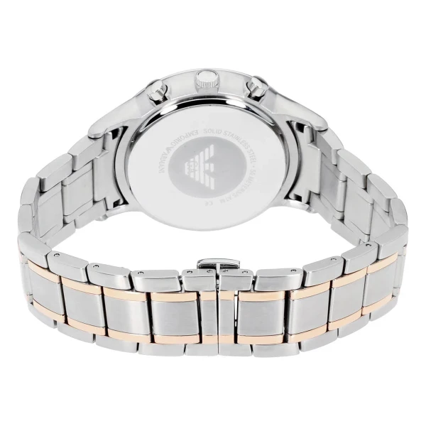 Armani Renato Quartz Kronograf Tvåfärgad Stållänk Svart