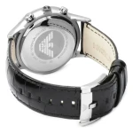 Armani Renato Quartz Läderarmband Svart