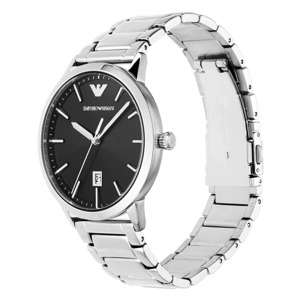 Armani Ruggero Quartz Stållänk Svart