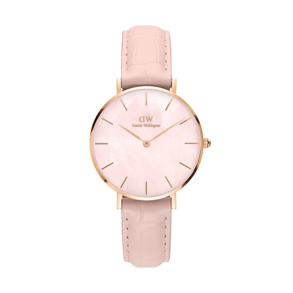 Daniel Wellington Petite Rouge Quartz Läderarmband Rosa pärlemor DW00600514