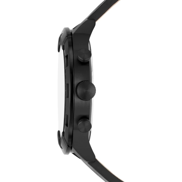 Fossil Bronson Quartz Kronograf Svart Läderarmband Svart