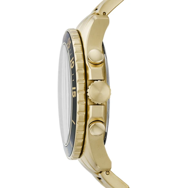 Fossil FB-03 Quartz Kronograf Guldfärgad Stållänk Svart