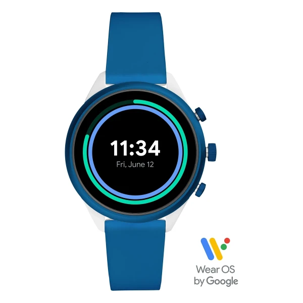 Fossil Sport Smartwatch Dam Silikonarmband Blå