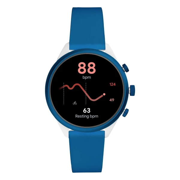 Fossil Sport Smartwatch Dam Silikonarmband Blå