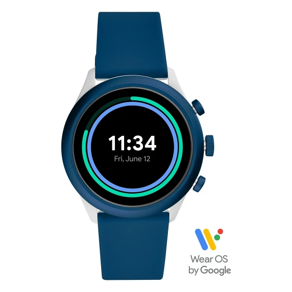 Fossil Sport Smartwatch Herr Silikonarmband Blå