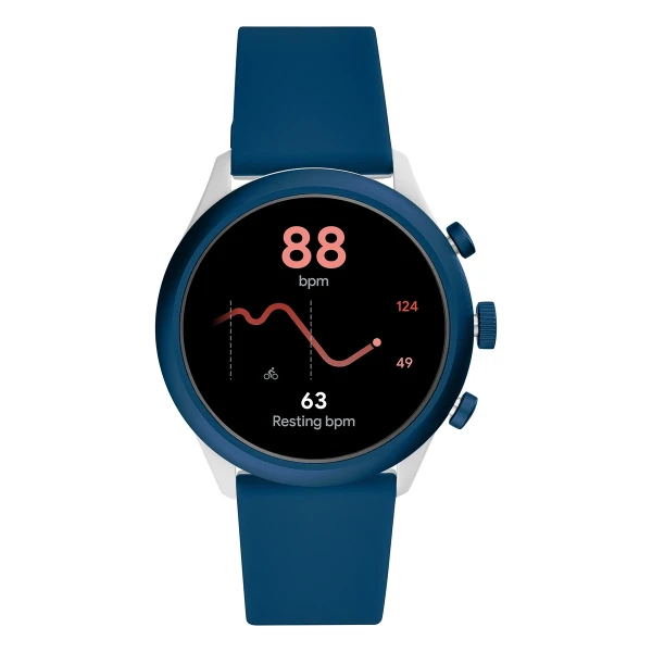 Fossil Sport Smartwatch Herr Silikonarmband Blå