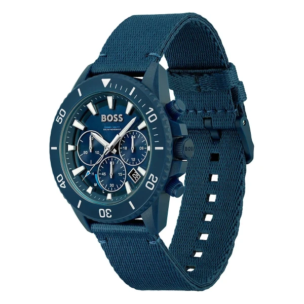 Hugo Boss Admiral Solar Kronograf Textilarmband Blå
