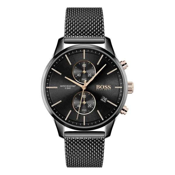 Hugo Boss Associate Quartz Kronograf Svart Meshlänk Svart