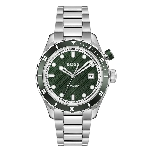 Hugo Boss Bossmatic Kinetic Stållänk Grön