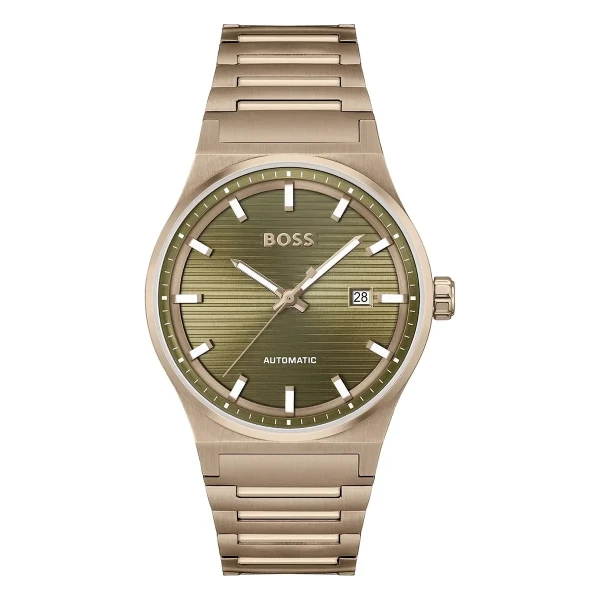 Hugo Boss Candor Auto Automatic Guldfärgad Stållänk Grön