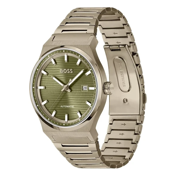 Hugo Boss Candor Auto Automatic Guldfärgad Stållänk Grön