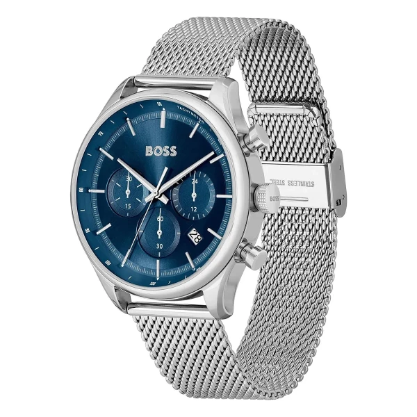 Hugo Boss Gregor Quartz Kronograf Meshlänk Blå