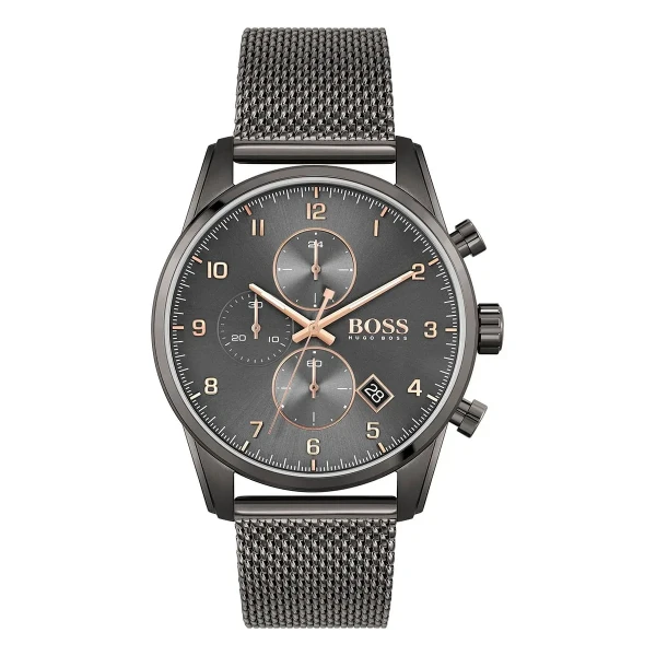 Hugo Boss Skymaster Quartz Kronograf Grå Meshlänk Grå