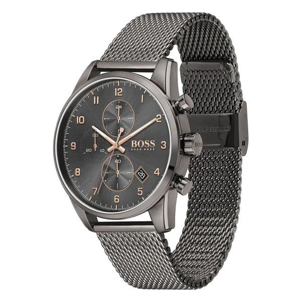 Hugo Boss Skymaster Quartz Kronograf Grå Meshlänk Grå