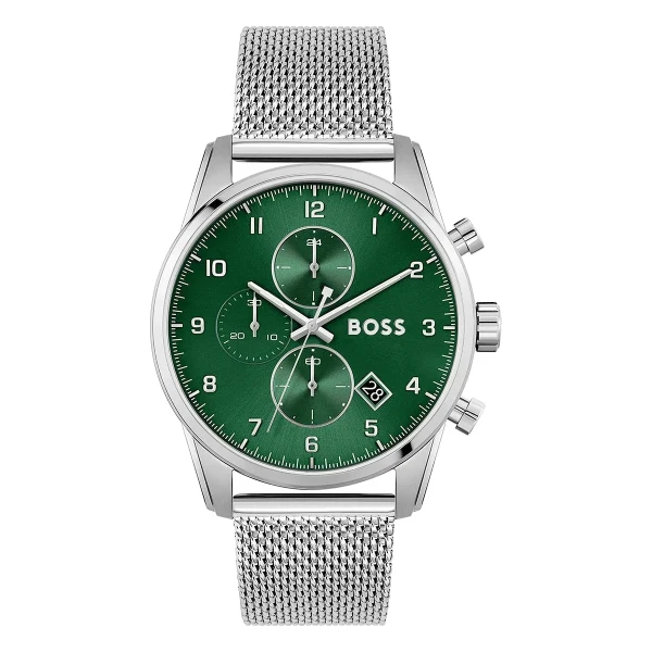 Hugo Boss Skymaster Quartz Kronograf Meshlänk Grön