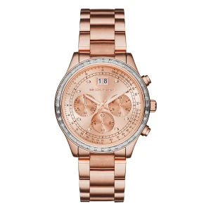 Michael Kors Brinkley Quartz Kronograf Kristaller Roséguldfärgad Stållänk Roséguld