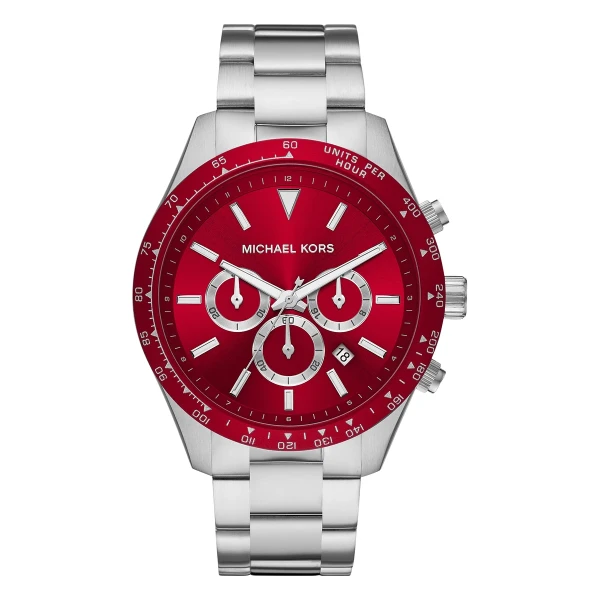 Michael Kors Layton Quartz Kronograf Stållänk Röd