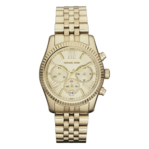 Michael Kors Lexington 38 mm Quartz Kronograf Guldfärgad Stållänk Guld
