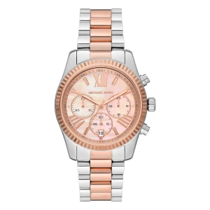 Michael Kors Lexington 38 mm Quartz Kronograf Tvåfärgad Stållänk Rosa pärlemor
