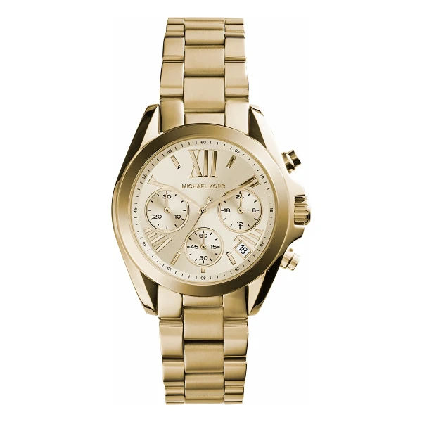 Michael Kors Mini Bradshaw Quartz Kronograf Guldfärgad Stållänk Guld