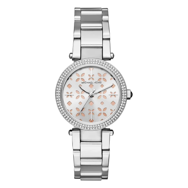 Michael Kors Mini Parker Quartz Kristaller Stållänk Silver